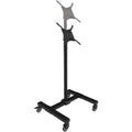 Mobile Cart TV Stand Height-Adjustable Locking Casters Black L923