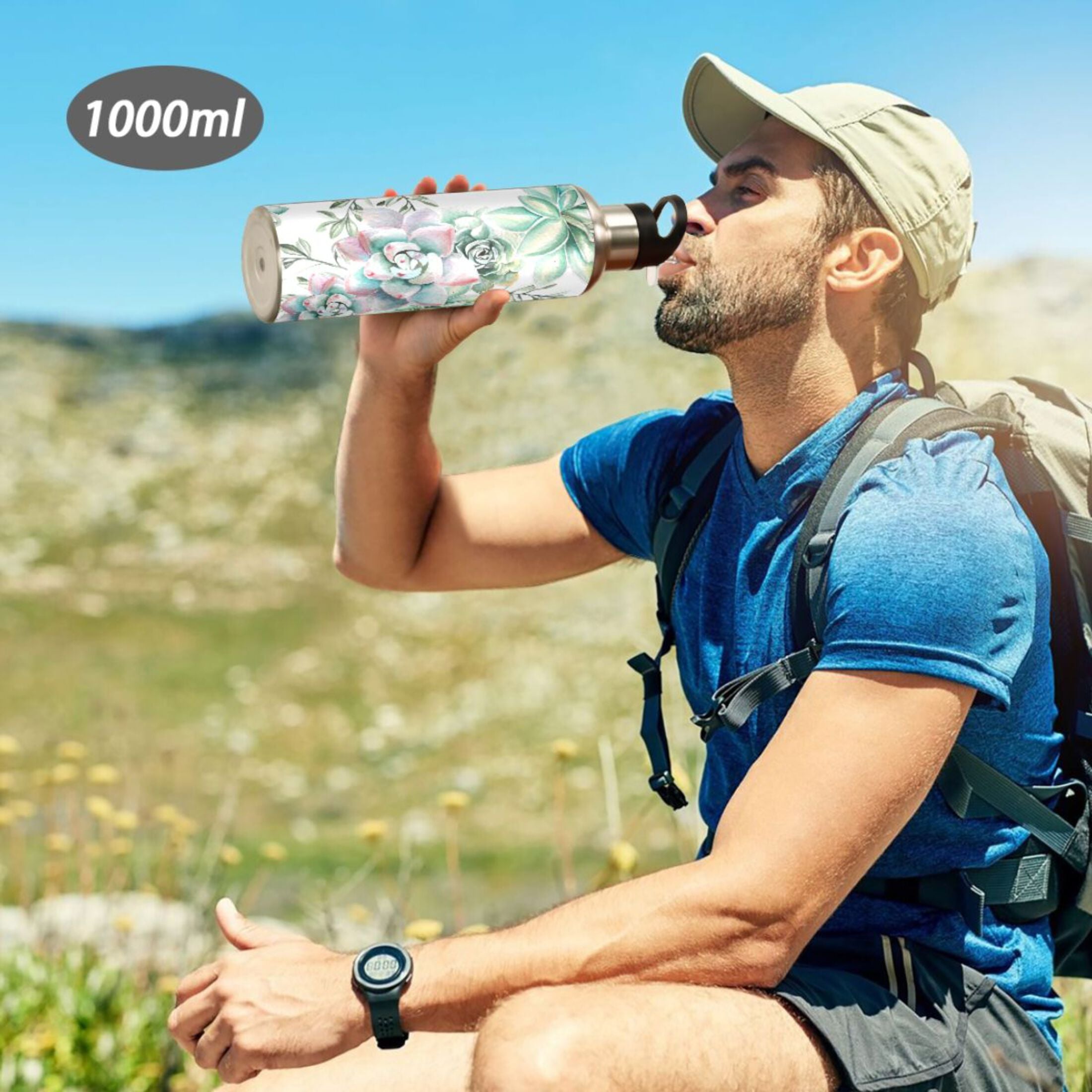 20 oz Insulated Stainless Steel Water Bottle with Straw Lid E282874