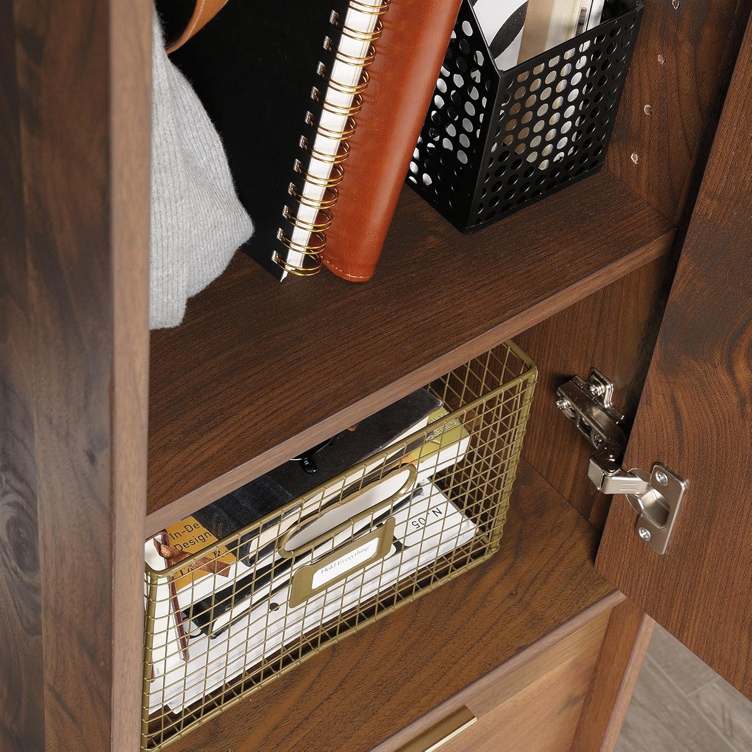 Storage Cabinet with File, Grand Walnut Finish H259