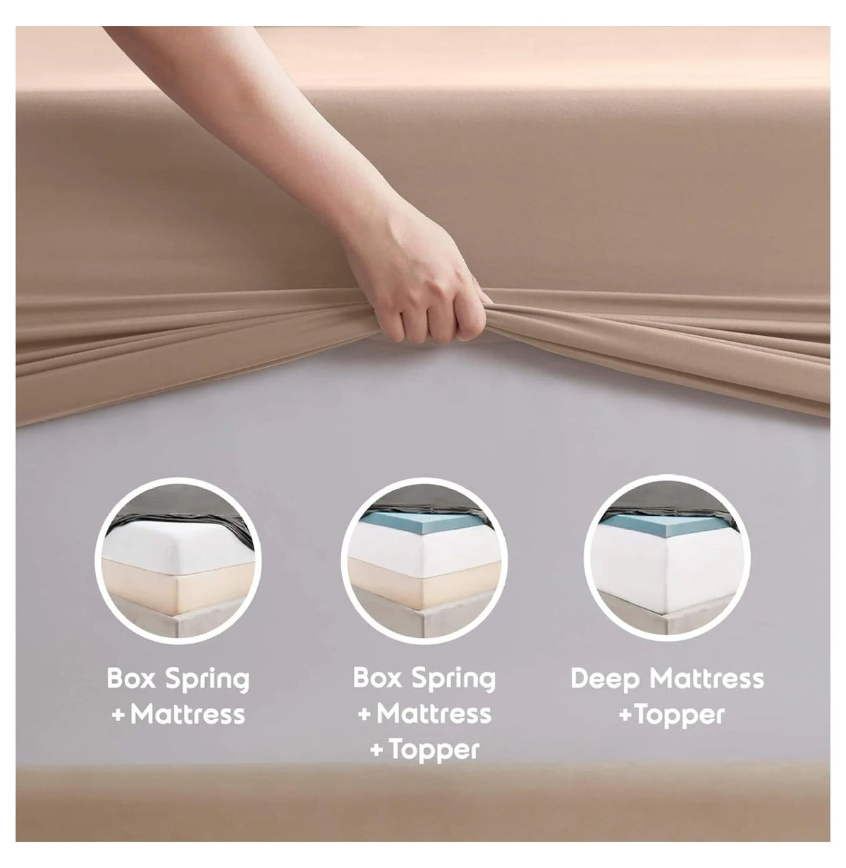 Twin 3 Piece Deep Pocket Bed Sheets Set with Fitted Sheet, Flat Sheet, Pillow Case S872