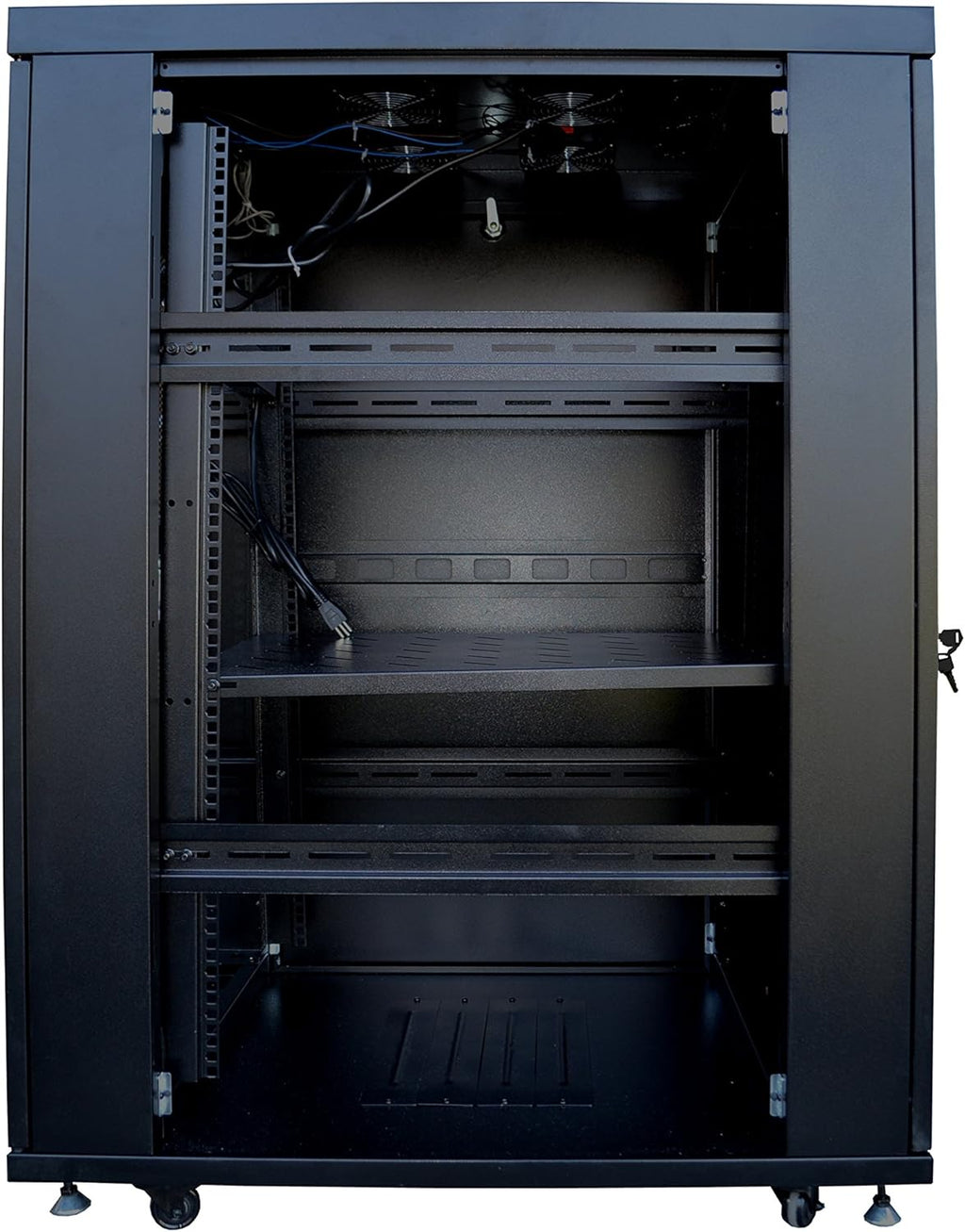 18U Server Rack Network Enclosure 39 inch Deep Data Cabinet on Wheels F9961