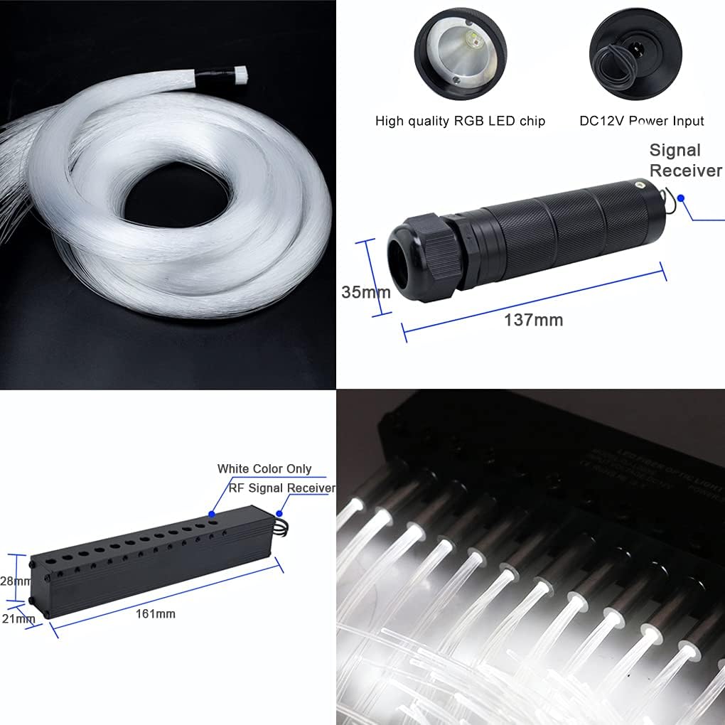 450pcs*0.03in*9.8ft RGBW Meteor LED Fiber Optic Ceiling Light Kits Q78526