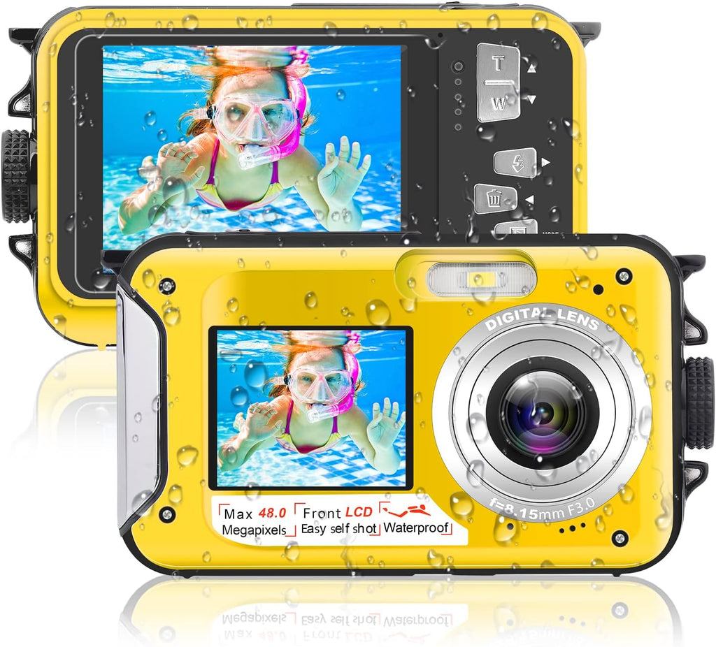 Waterproof Underwater Digital Camera 48MP 2.7K Video Pack of 2 W55910