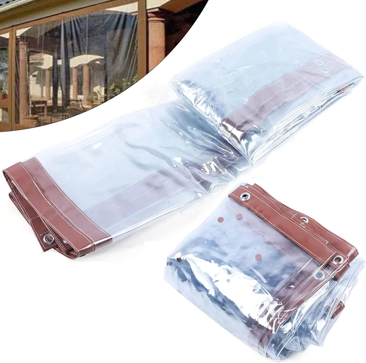 Brown Waterproof PVC Tarpaulin Canopy 8'*8' J13107