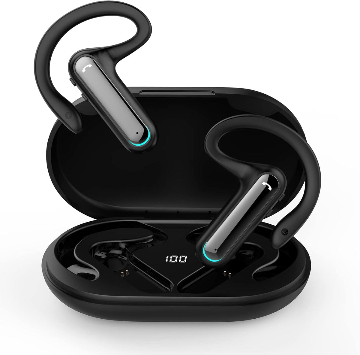 Open Ear Wireless Earbuds with Charging Case, Bluetooth 5.2, Pack of 2 O98774