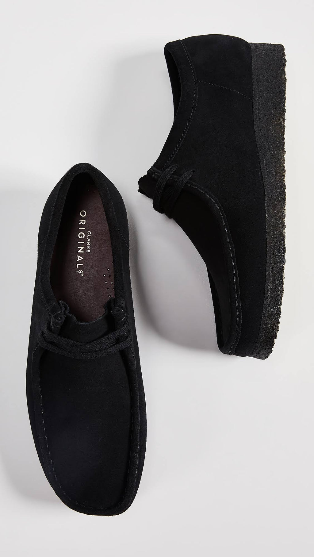 Black Suede Clarks Wallabee Shoes U5518