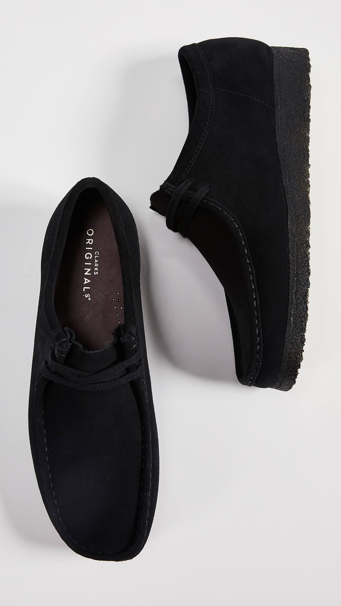 Black Suede Clarks Wallabee Shoes U5518