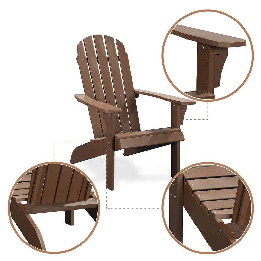 Brown Poly Faux Wood Adirondack Chair J64274