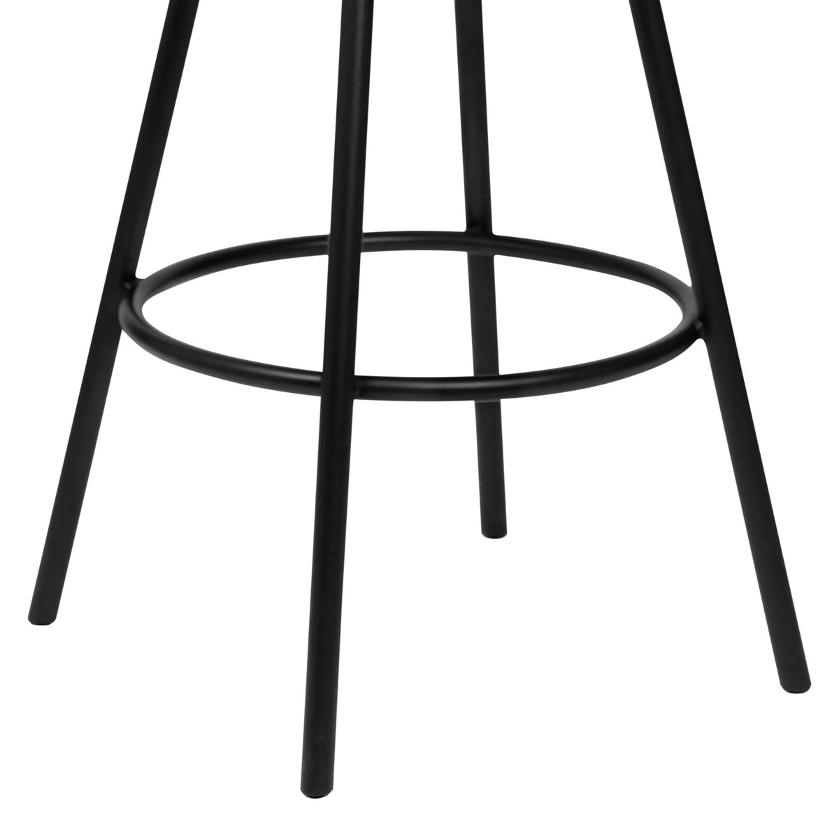 Matte Black Faux Leather Counter Height Barstool L807348