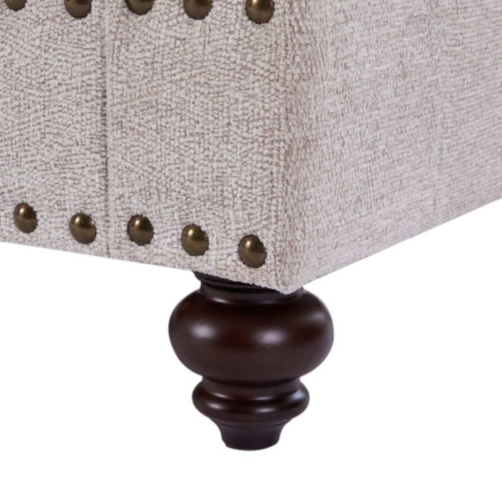 White Chenille Upholstered 2 Seater Sofa I9457