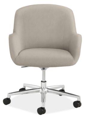 Rolling Office Chair in Flint Oatmeal Brown Grey Fabric Z55940