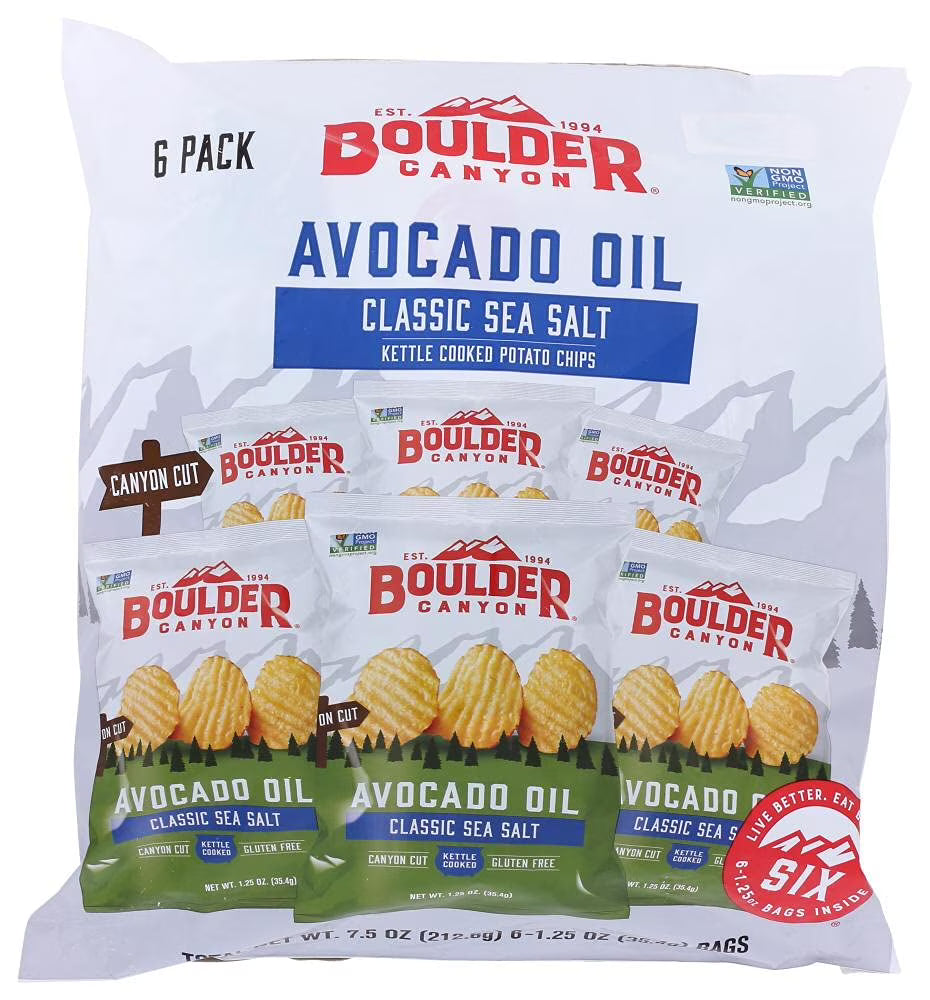 Kettle Style Potato Chips Avocado Oil Classic Sea Salt 7.5 oz Pack of 2 M1820