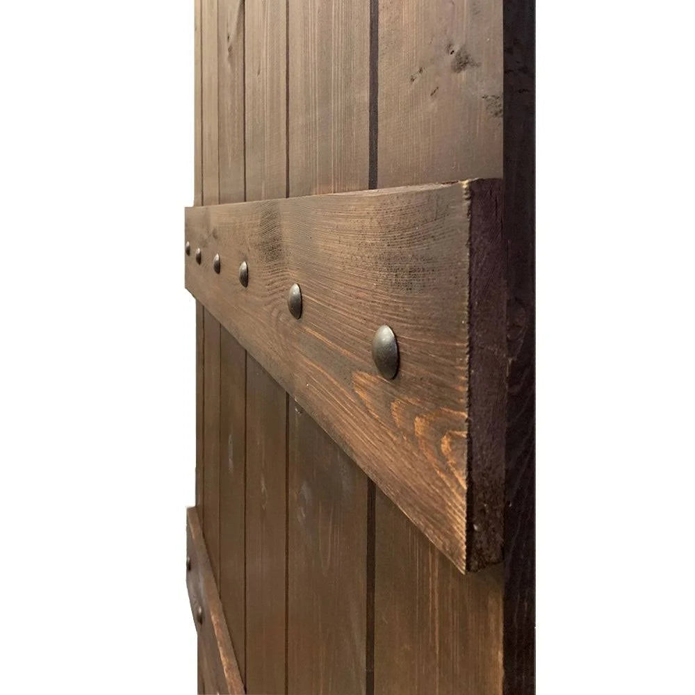 Walnut Stained Solid Wood Barn Door P9197