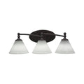 Three Light Bath Bar Dark Granite Finish with White Muslin Glass B713064