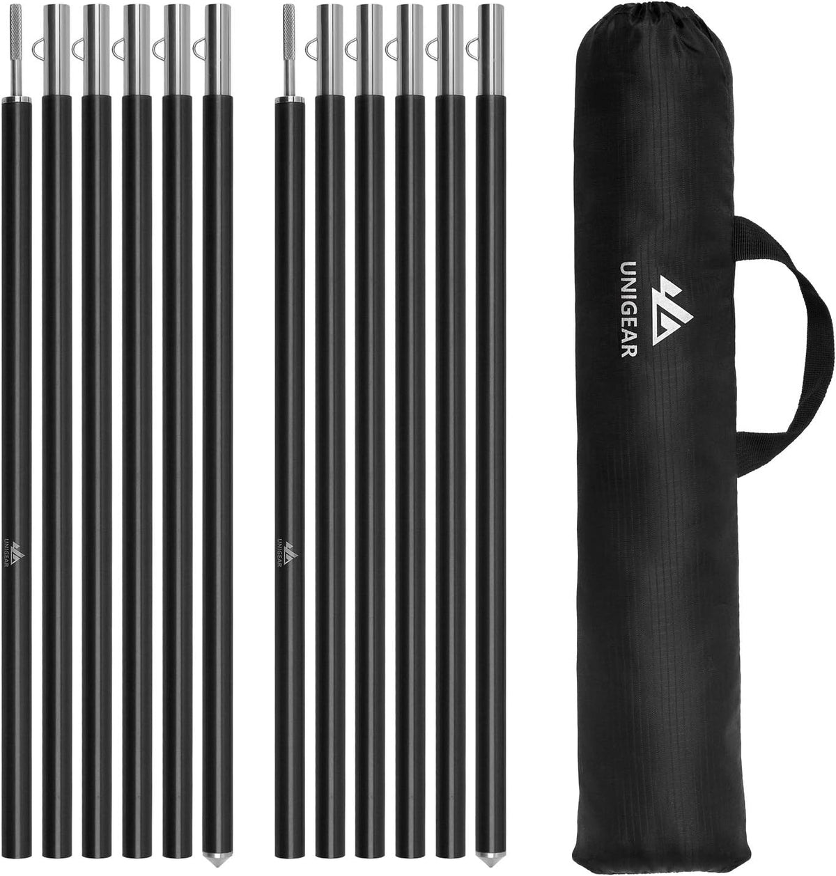 Telescopic Tent Pole Set of 2 Aluminium Adjustable 40 cm - 240 cm G33317