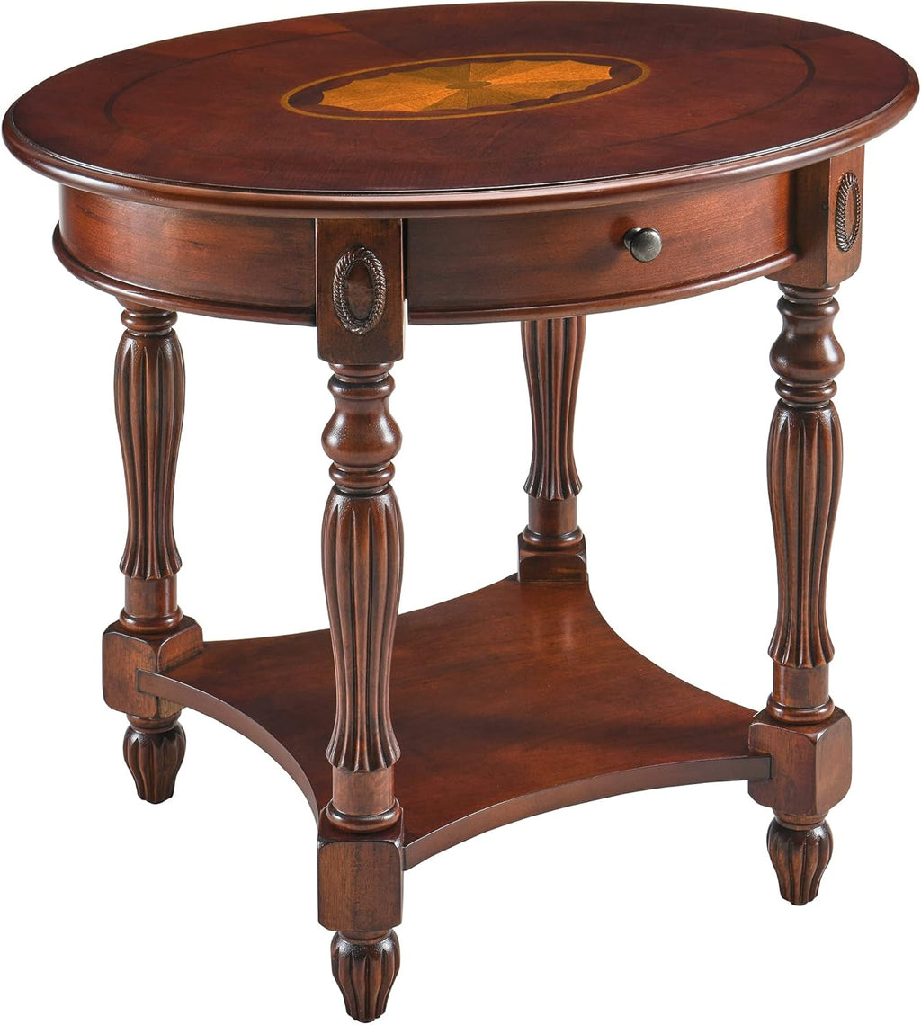 Walnut Solid Wood Semi-Circle Console Table with Drawer R620