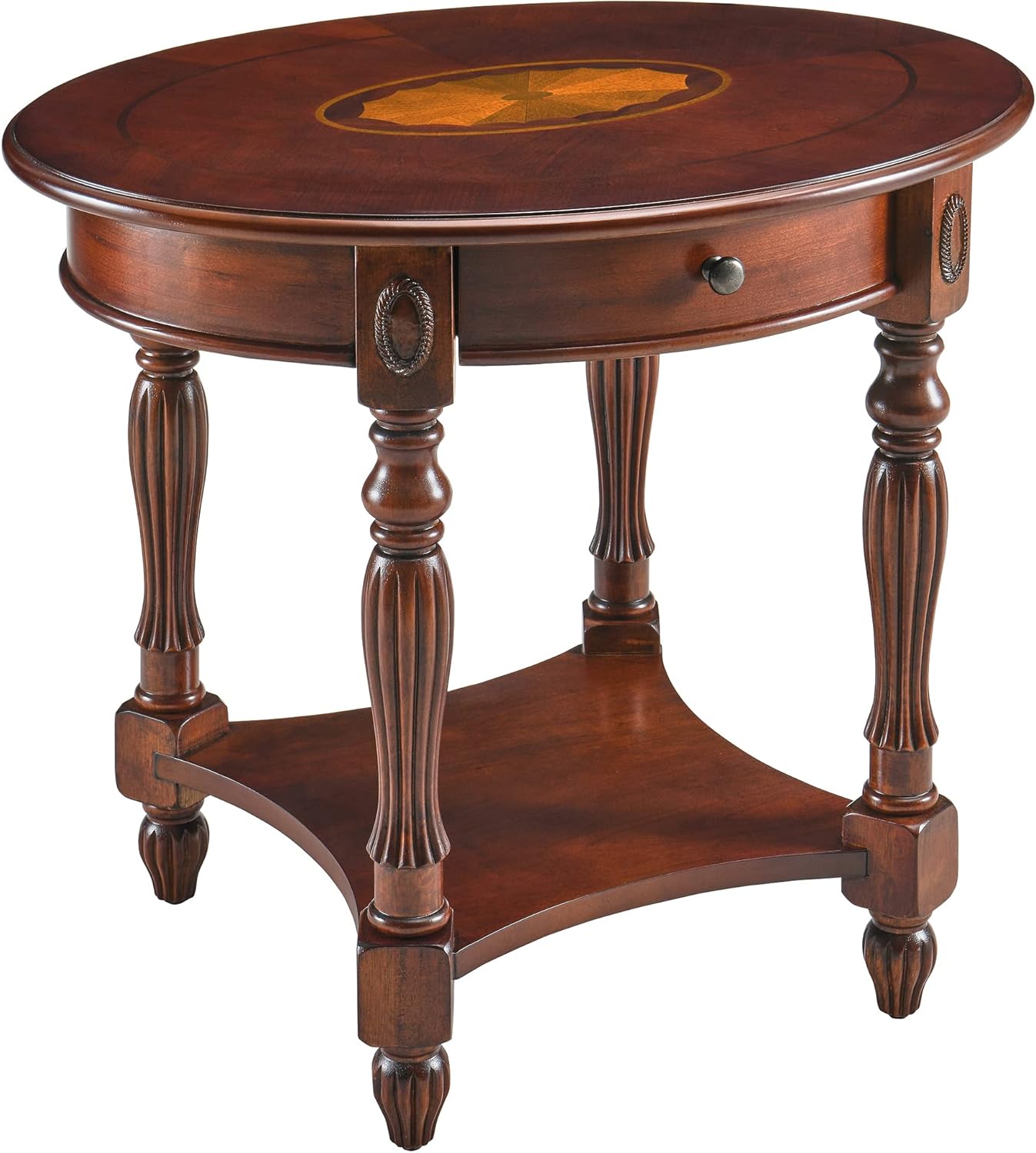Walnut Solid Wood Semi-Circle Console Table with Drawer R620