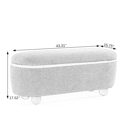 Dark Blue Upholstered Storage Ottoman Bench Z4347