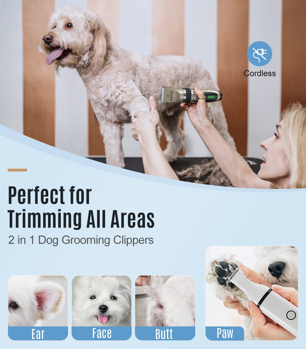 2 in 1 Cordless Dog Clippers and Paw Trimmer Kit W2580
