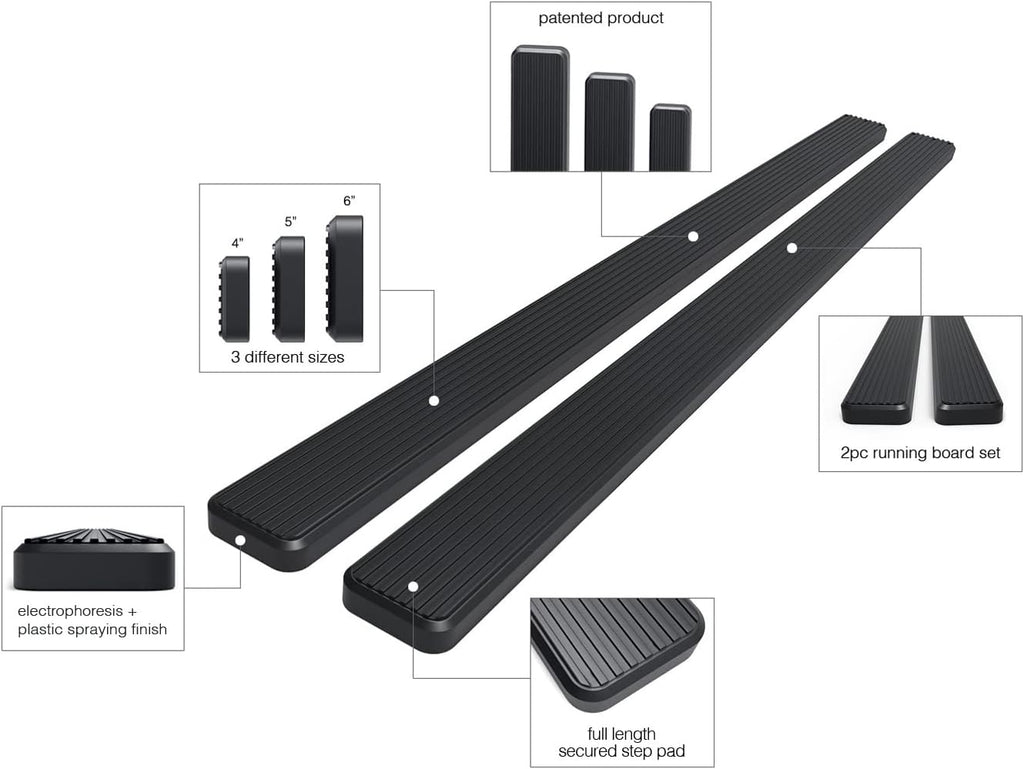 6in Black Running Boards V269416
