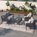 4PCS Outdoor Woven Rope Patio Furniture Set with Tempered Glass Tabletop G312548