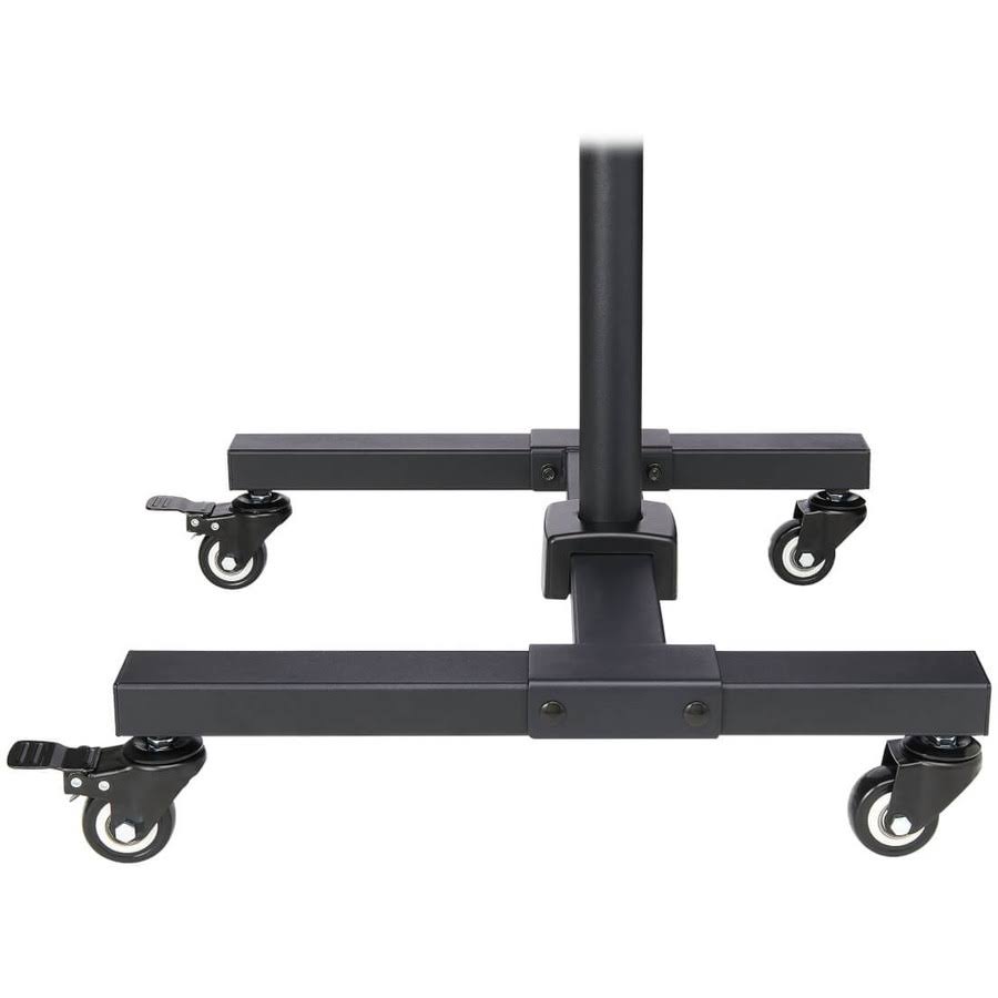 Mobile Cart TV Stand Height-Adjustable Locking Casters Black L923