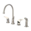 Two Handle Kitchen Widespread Faucet, PVD Brushed Nickel C312