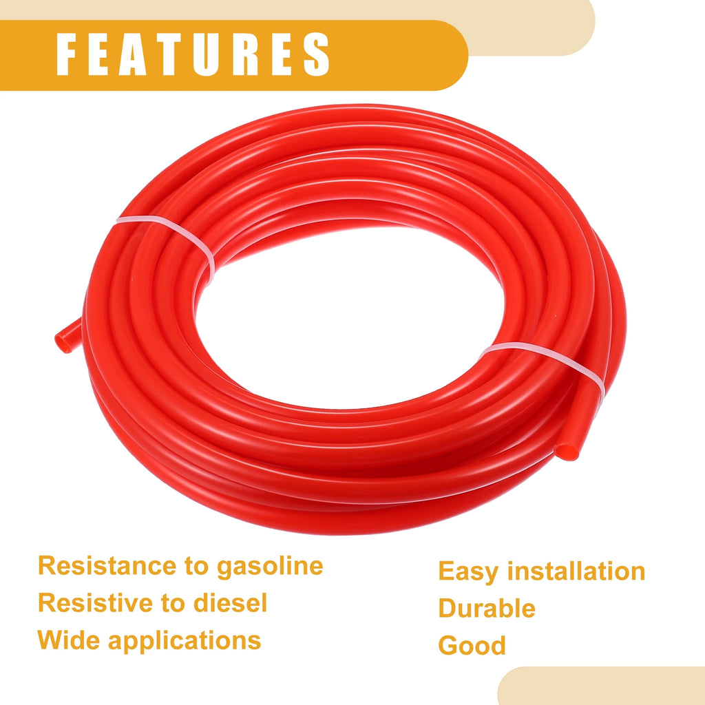 Red 32.8ft 10mm ID Nylon Fuel Line Hose F778