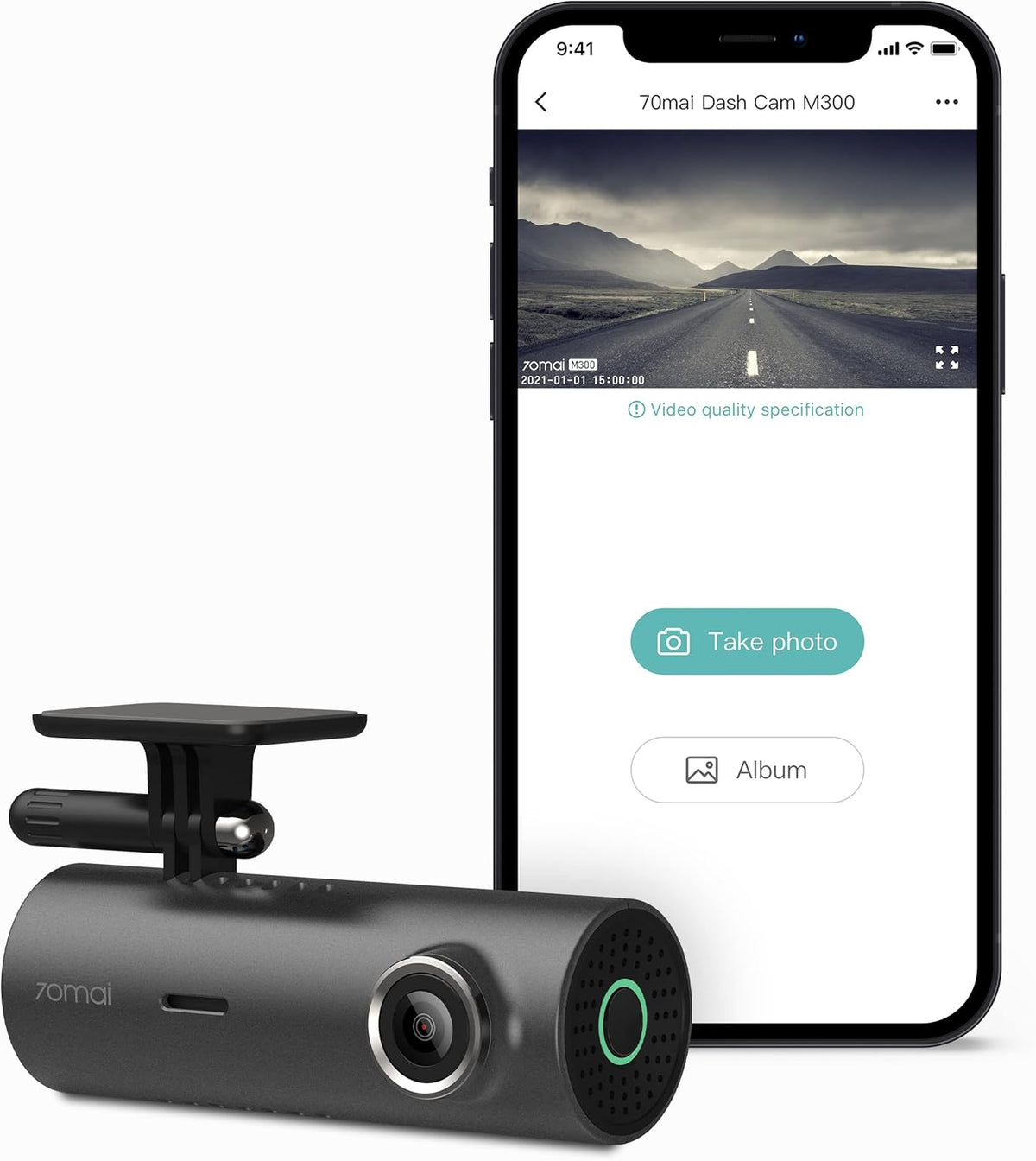 1296P QHD Smart Dash Camera with WiFi H701419