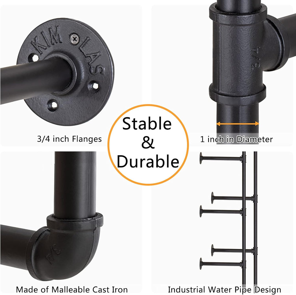 Industrial Iron Pipe Shelf Wall Mount 3 Pack of 5 Tier S1622