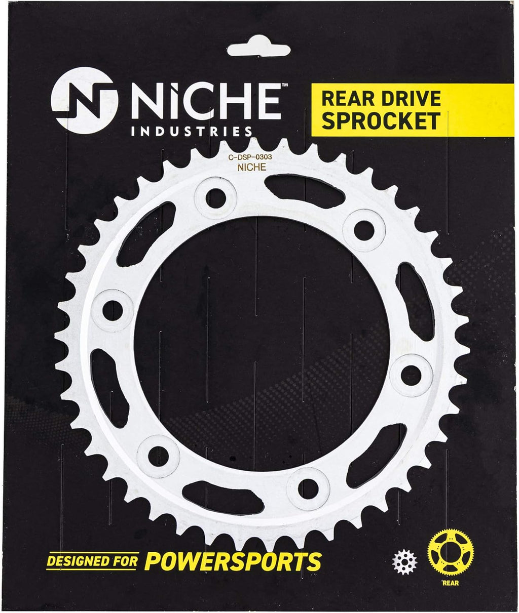 Drive Sprocket Chain Combo Front 16 Rear 42 Tooth 530HZ Standard 120 Links Pack of 2 Z410