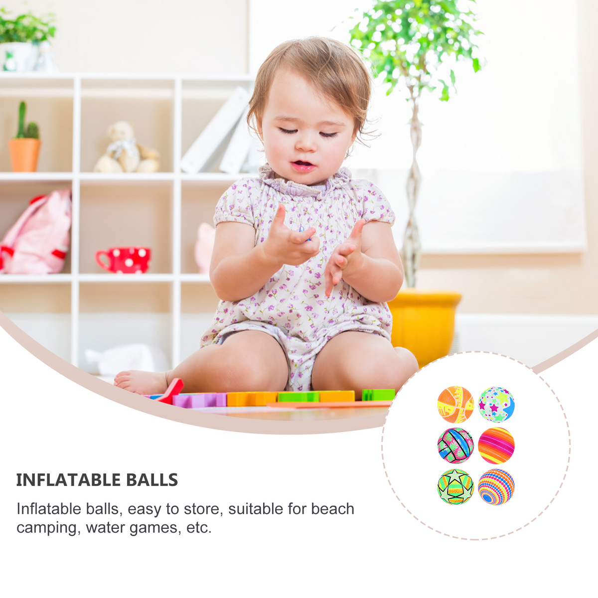 6 Pcs Inflatable Ball Pvc Toys P484