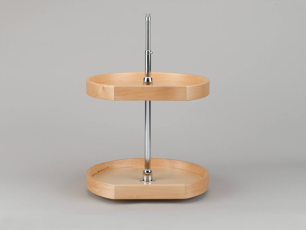20 inch Natural Wood 2 Shelf Lazy Susan J32394