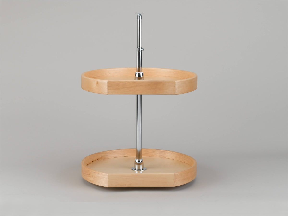 20 inch Natural Wood 2 Shelf Lazy Susan J32394