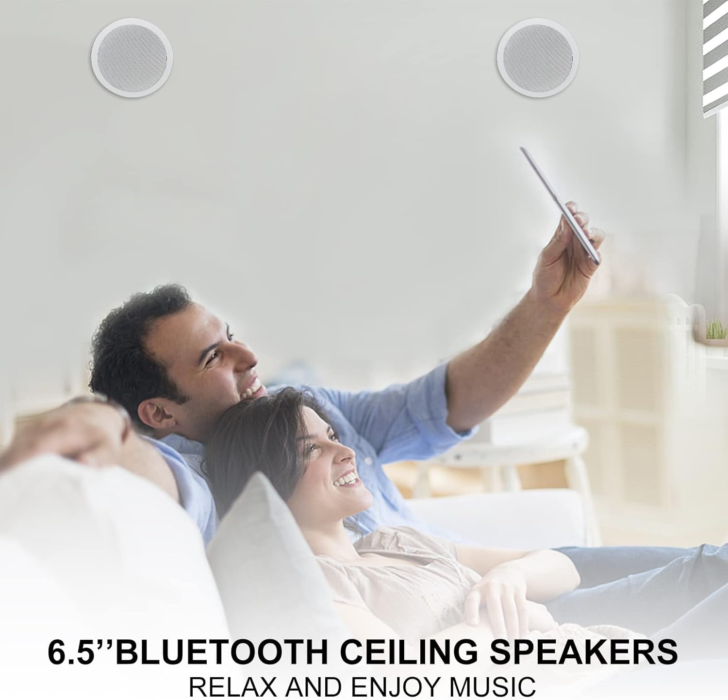 6.5'' 600Watts 2-Way Bluetooth Ceiling Speakers（4 Speakers） L3827