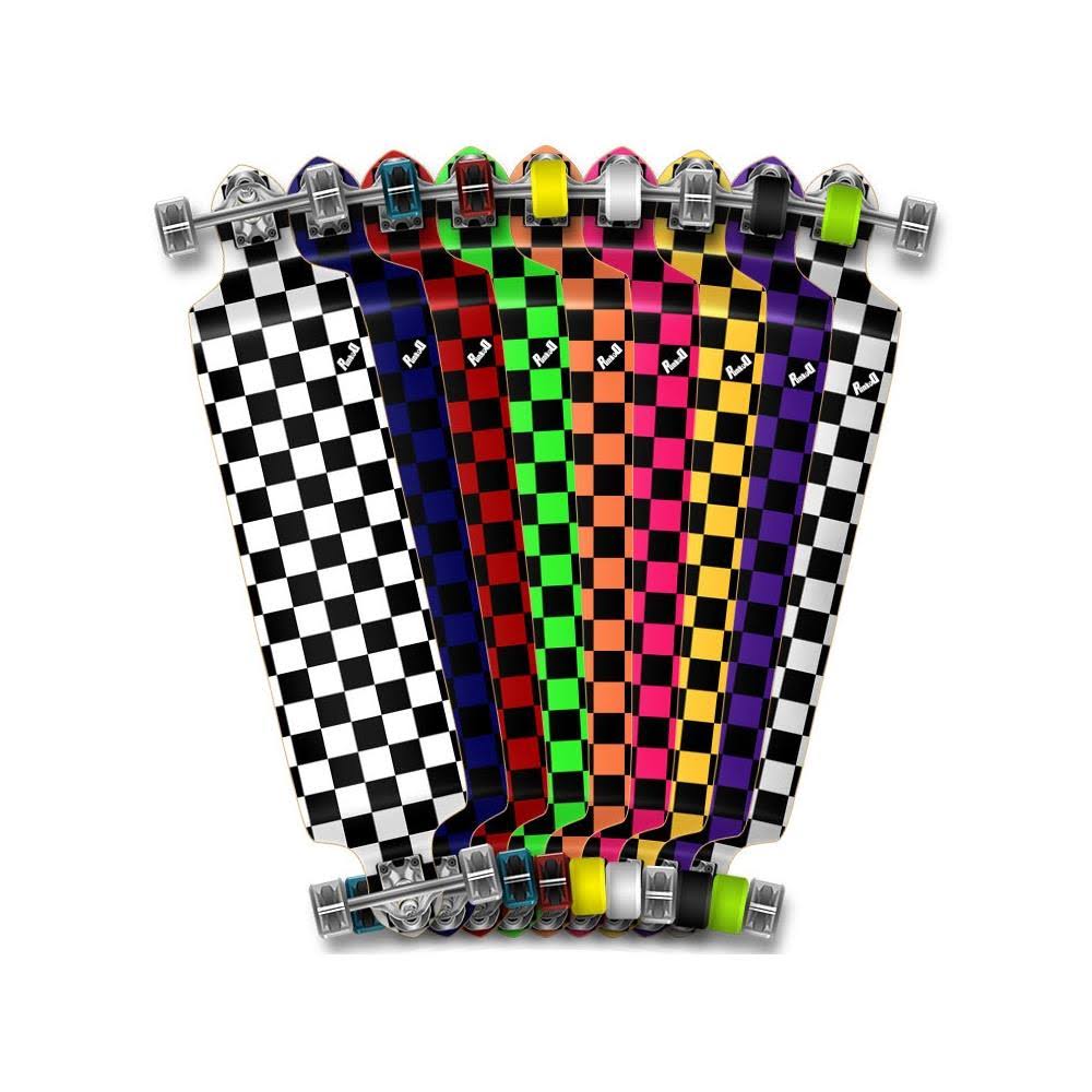 Checker Purple Drop Down Longboard Complete D691