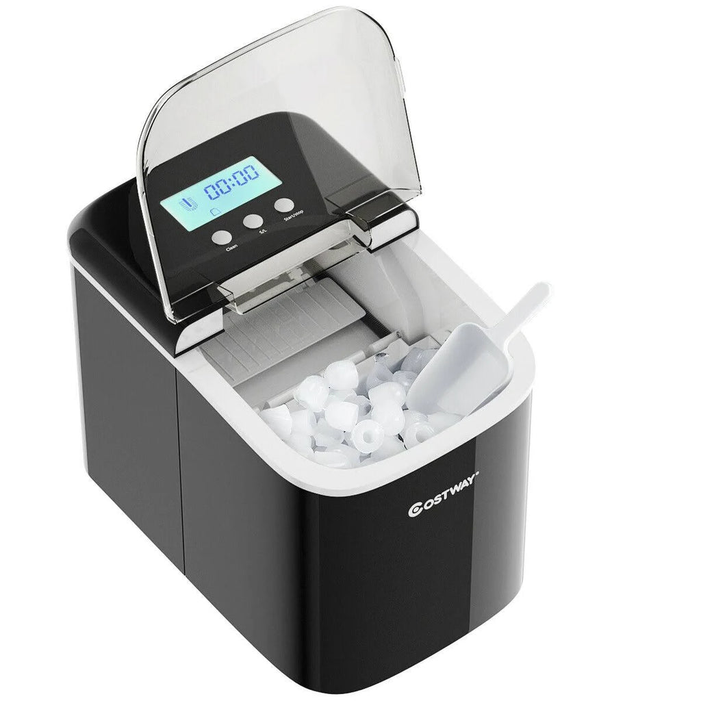Black Countertop LCD Display Ice Maker with Ice Scoop W27588