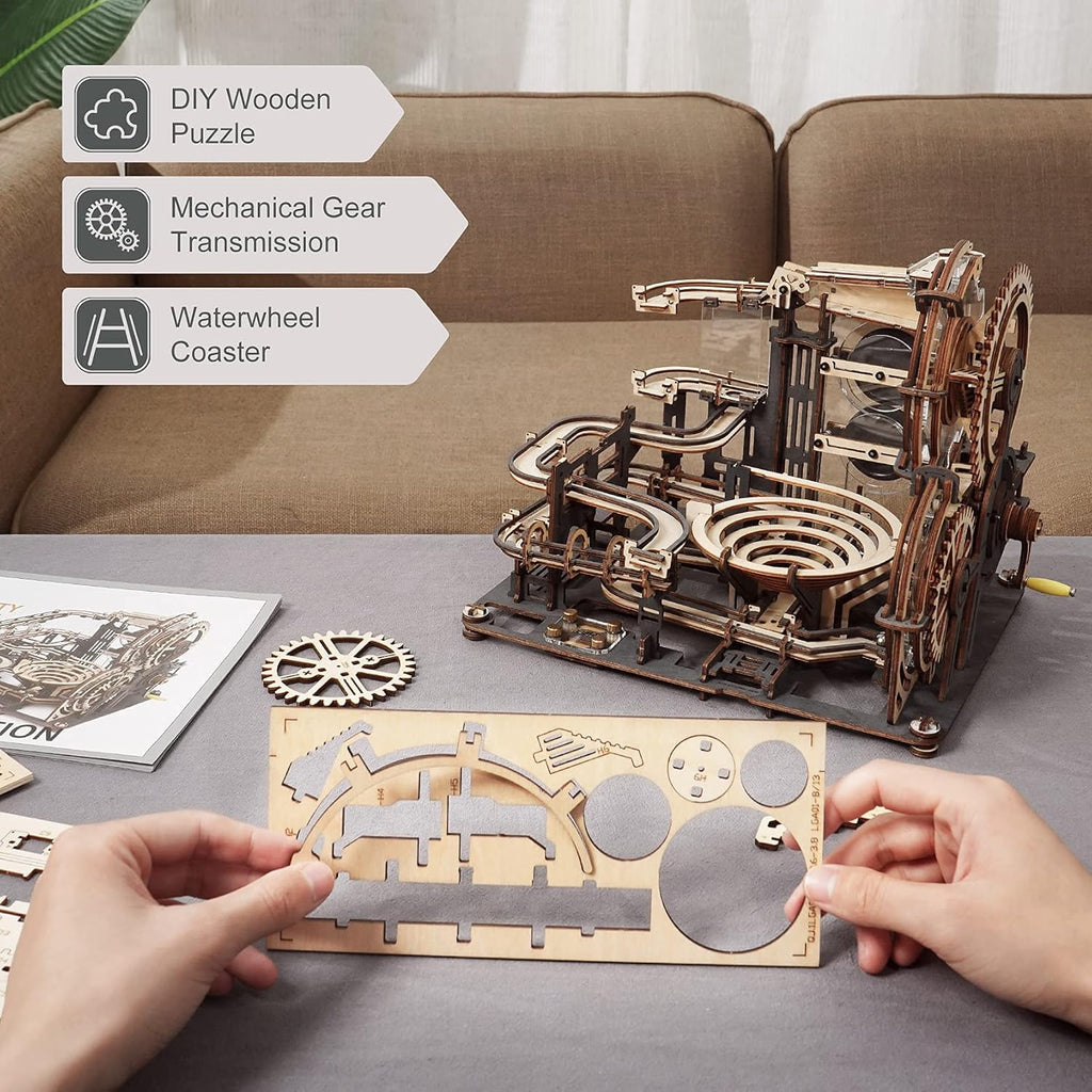 3D Wooden Puzzles Marble Run Chain Model Mechanical Building Kit G311