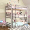 Gray Triple Twin Wood Bunk Bed H962