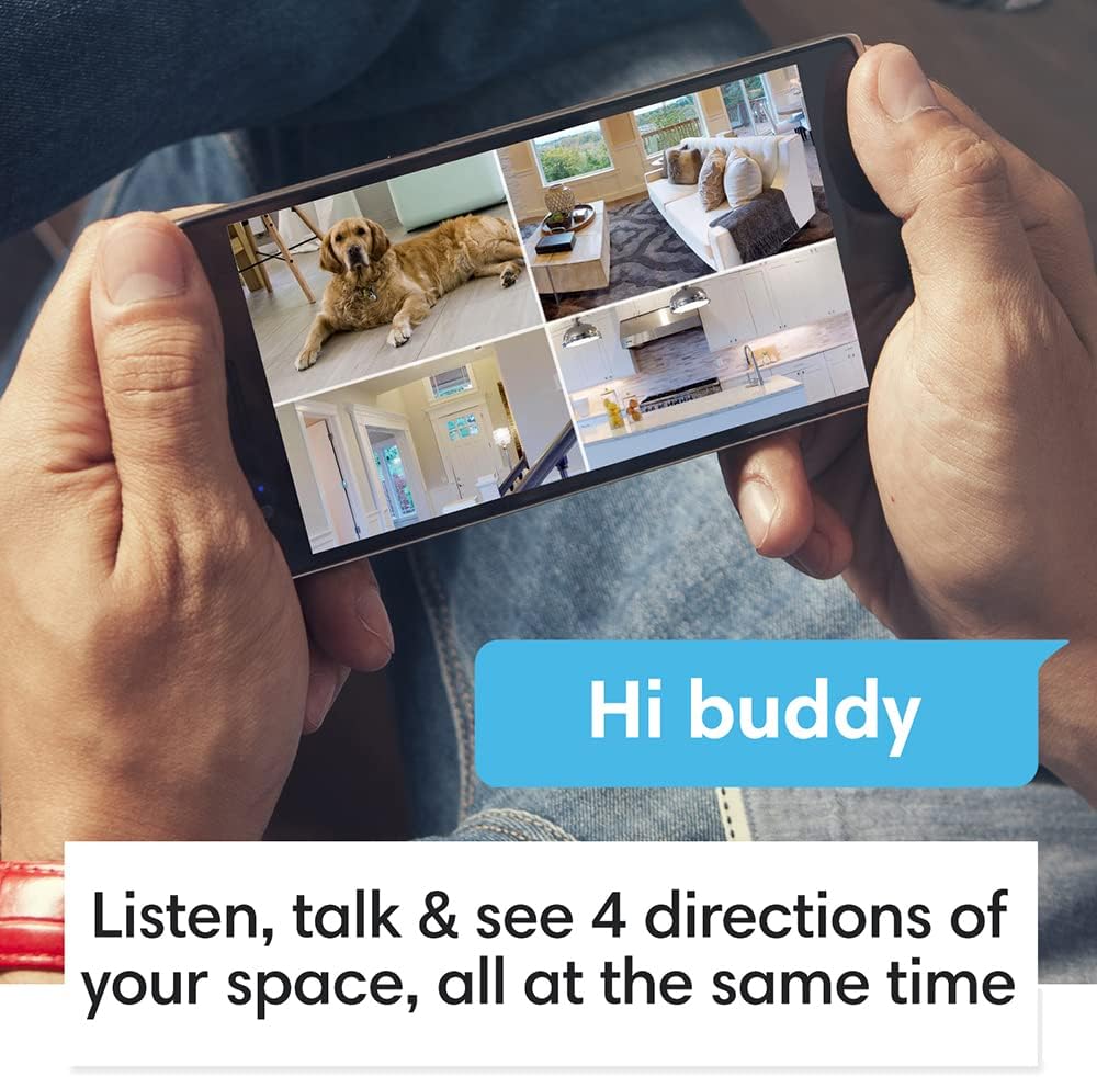 Indoor Security Camera, 1080P HD WiFi, 2 Cams Built-in 1, 360, Motion Detection, Night Vision, 2-Way Audio T286020