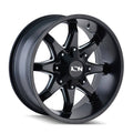 Satin Black Milled Spokes 20x9 8x165.1/170 -12mm T349