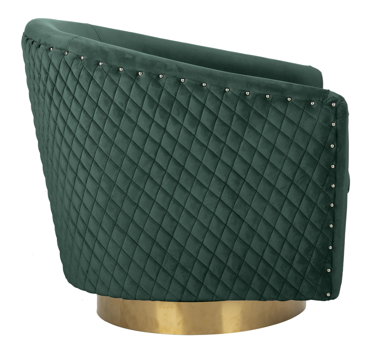 Emerald Velvet Quilted Swivel Tub Chair A190