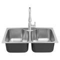 Stainless Steel Double Equal Bowl Kitchen Sink All-in-One Kit B254