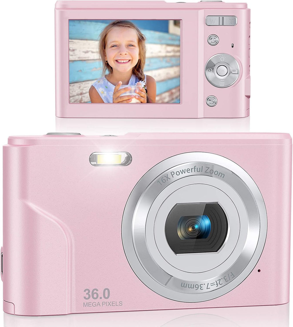 Pink FHD 1080P 36.0 Mega Pixels Compact Digital Camera, Pack of 2 P823303