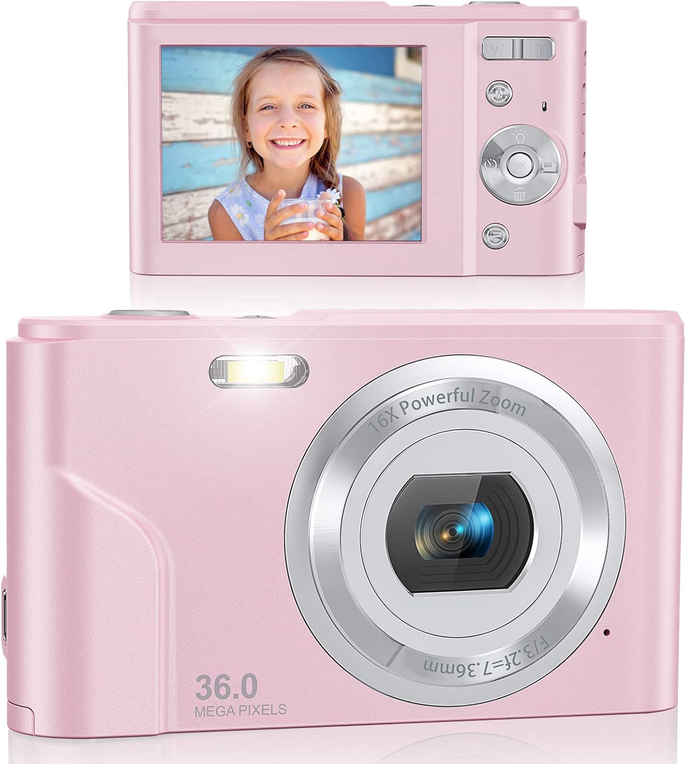 Pink FHD 1080P 36.0 Mega Pixels Compact Digital Camera, Pack of 2 P823303