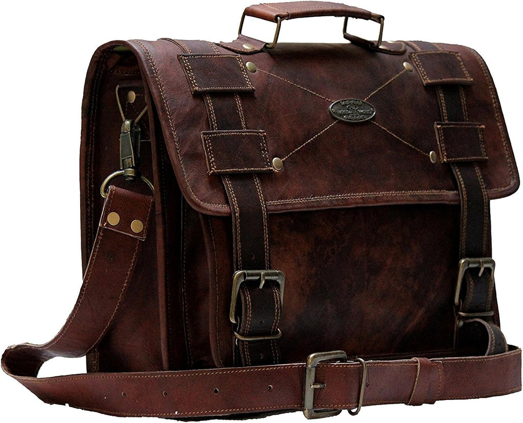 Vintage Brown Leather Laptop Messenger Bag (11 X 15) A97333