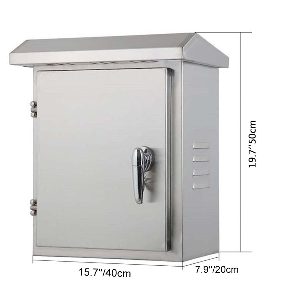 304 Stainless Steel Electrical Box 20'' x 16'' x 8'' IP65 Weatherproof Enclosure with Mounting Plate A423