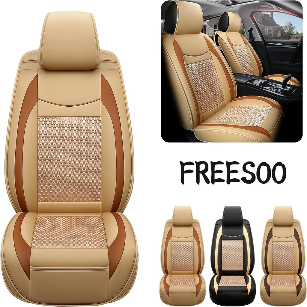 Black Red 9 Leather Car Seat Covers Full Set Q701943
