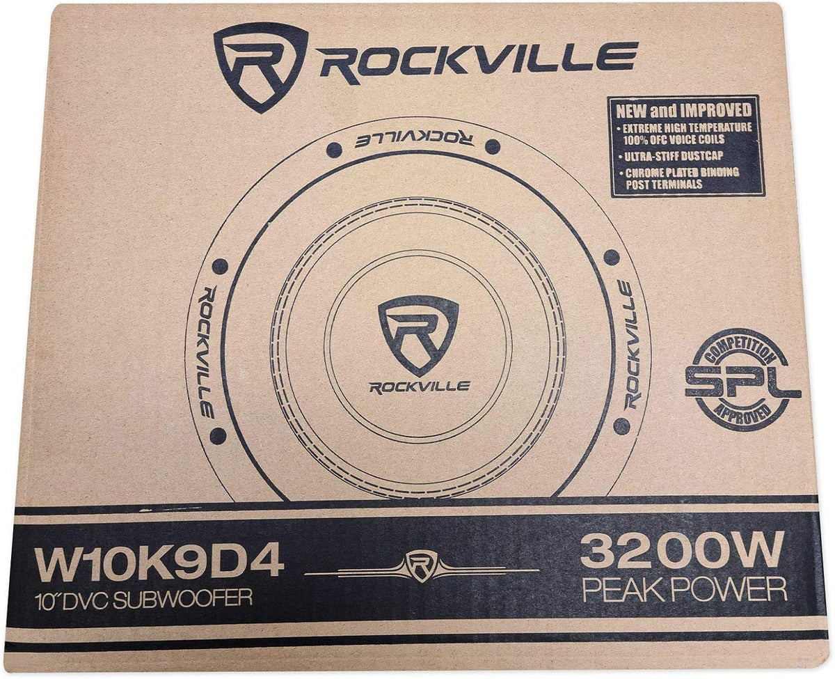 10" 6400 Watt Car Subwoofers with Sealed Sub Box Enclosure A332039
