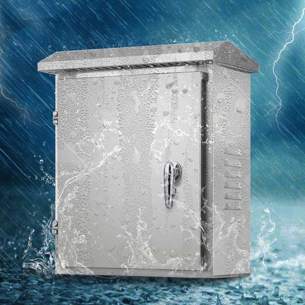 304 Stainless Steel Electrical Box 20'' x 16'' x 8'' IP65 Weatherproof Enclosure with Mounting Plate A423